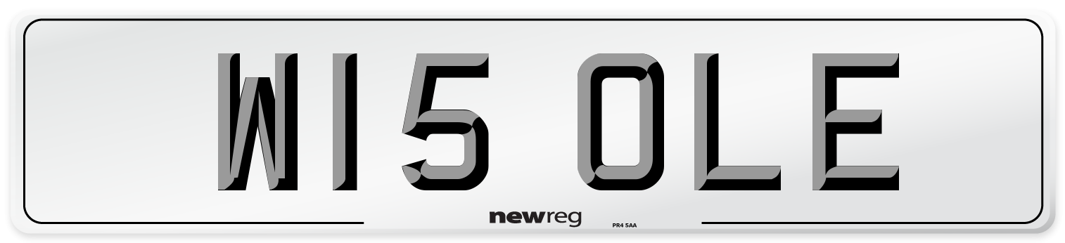 W15 OLE Number Plate from New Reg